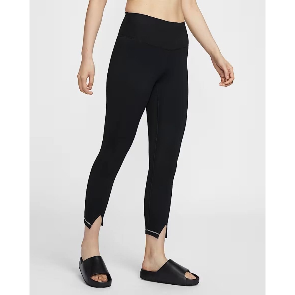 女子Nike One Rib 黑色 吸濕排汗 高腰九分內搭褲 定價1980-細節圖3