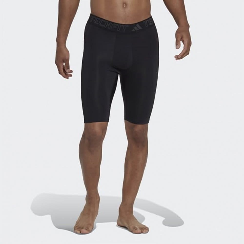 男子 ADIDAS TECHFIT 黑色 吸濕排汗 訓練 運動 短束褲 緊身短褲 定價990-細節圖2