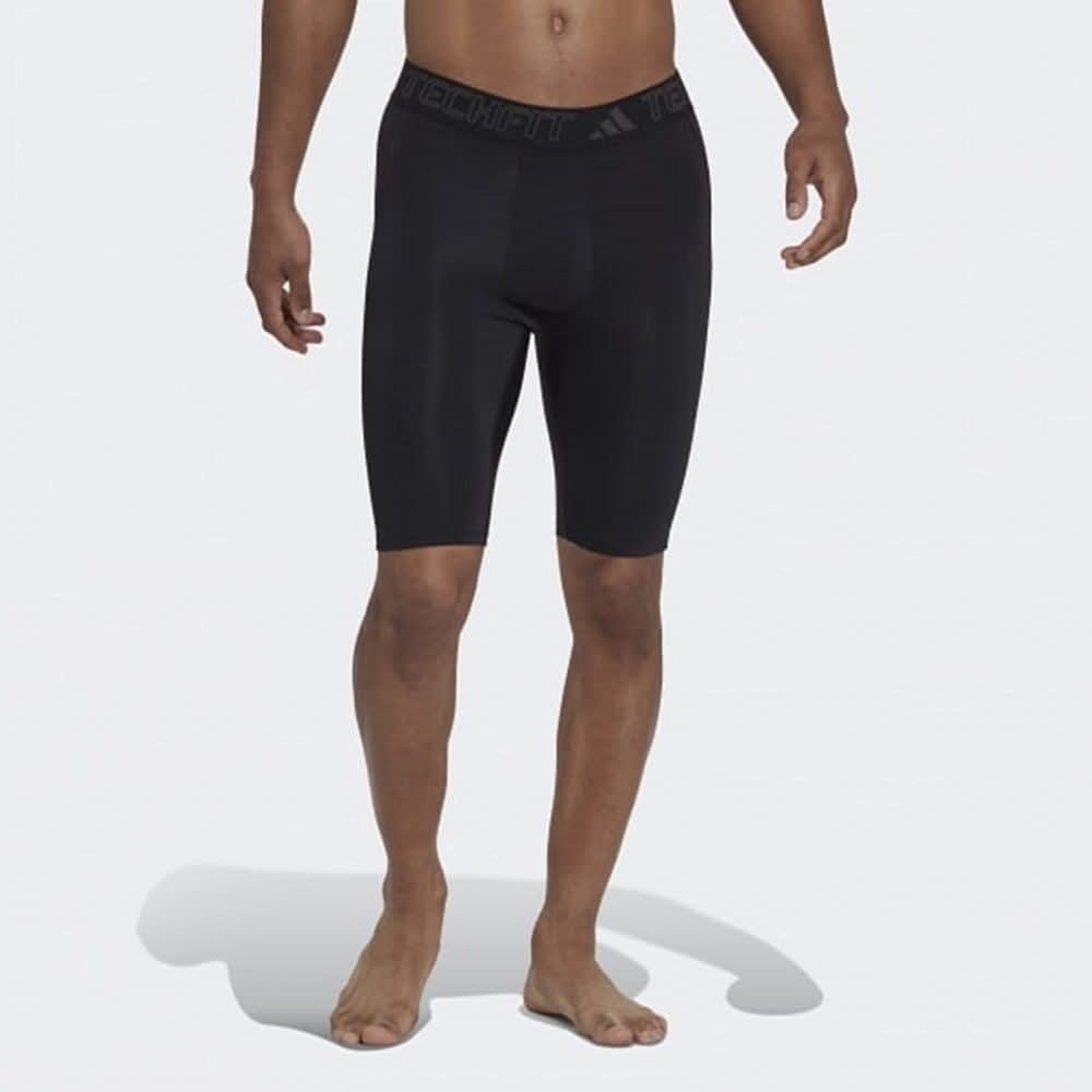 男子 ADIDAS TECHFIT 黑色 吸濕排汗 訓練 運動 短束褲 緊身短褲 定價990-細節圖2