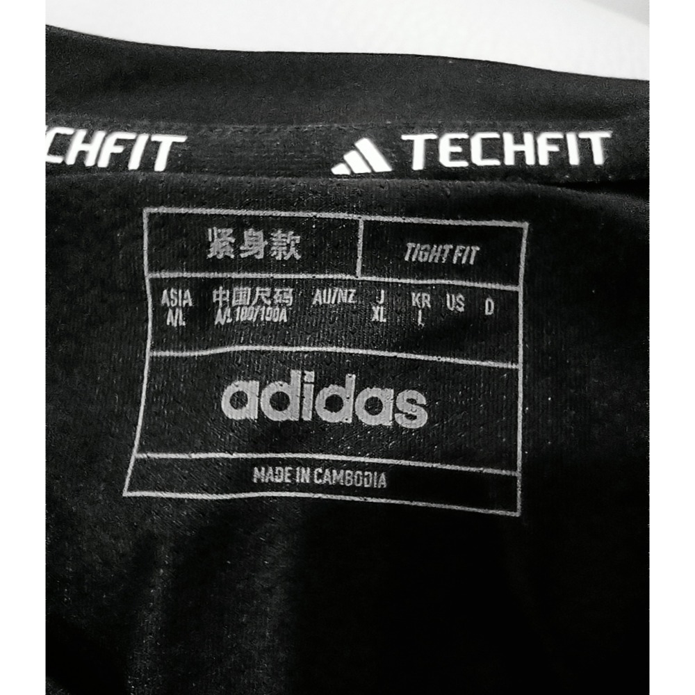 男子 ADIDAS TECHFIT 黑色 吸濕排汗 訓練 短袖緊身上衣 定價1090-細節圖6
