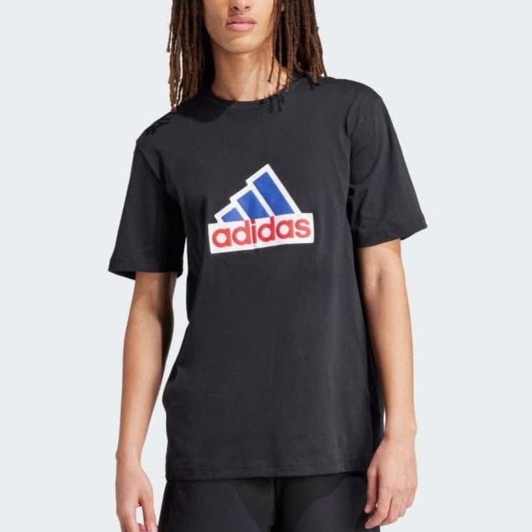 男子 ADIDAS M FI BOS T OLY 黑色 圓領 純棉 運動 休閒 短袖上衣 版型寬鬆-細節圖2