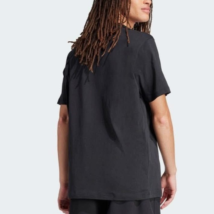 男子 ADIDAS M FI BOS T OLY 黑色 圓領 純棉 運動 休閒 短袖上衣 版型寬鬆-細節圖4