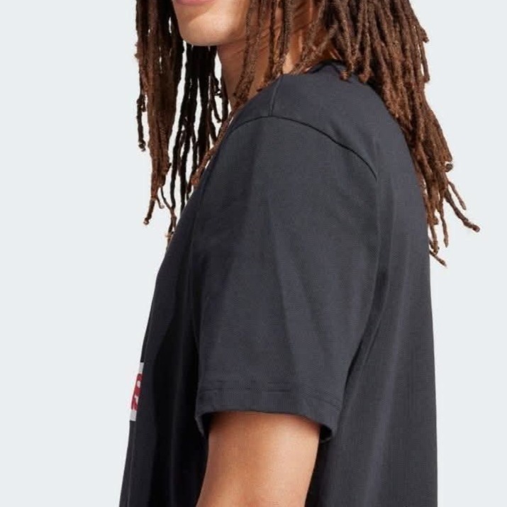 男子 ADIDAS M FI BOS T OLY 黑色 圓領 純棉 運動 休閒 短袖上衣 版型寬鬆-細節圖5