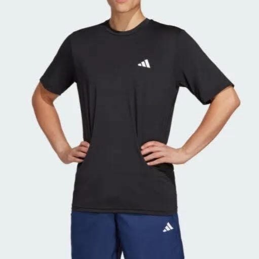 男子 ADIDAS TR-ES STRETCH T 黑色 吸濕排汗 彈性 訓練 短袖上衣 定價1090-細節圖2