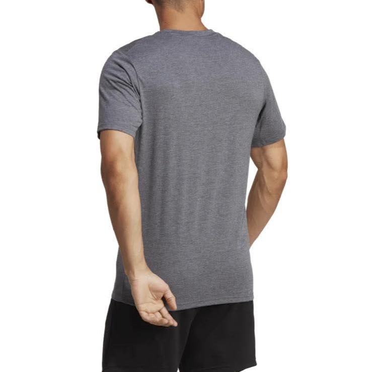 男子 ADIDAS AEROREADY 灰色 吸濕排汗 訓練 短袖上衣 定價990-細節圖3