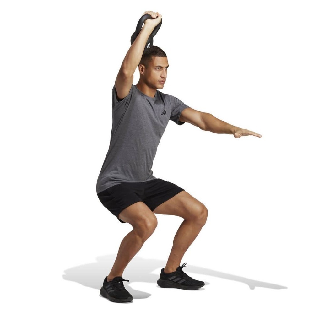 男子 ADIDAS AEROREADY 灰色 吸濕排汗 訓練 短袖上衣 定價990-細節圖6