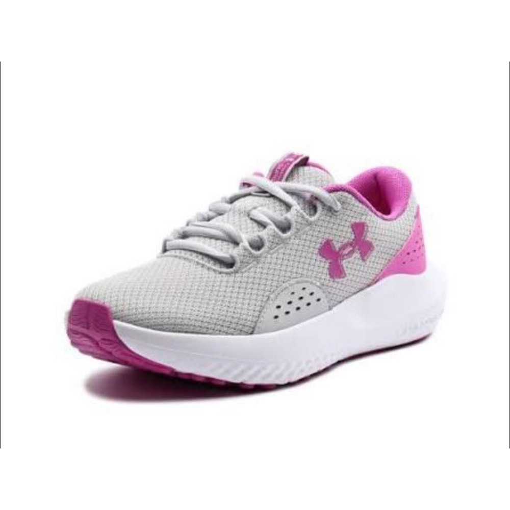 女款 UA Charged Surge 4 灰粉 透氣 休閒慢跑鞋 版型正常-細節圖2