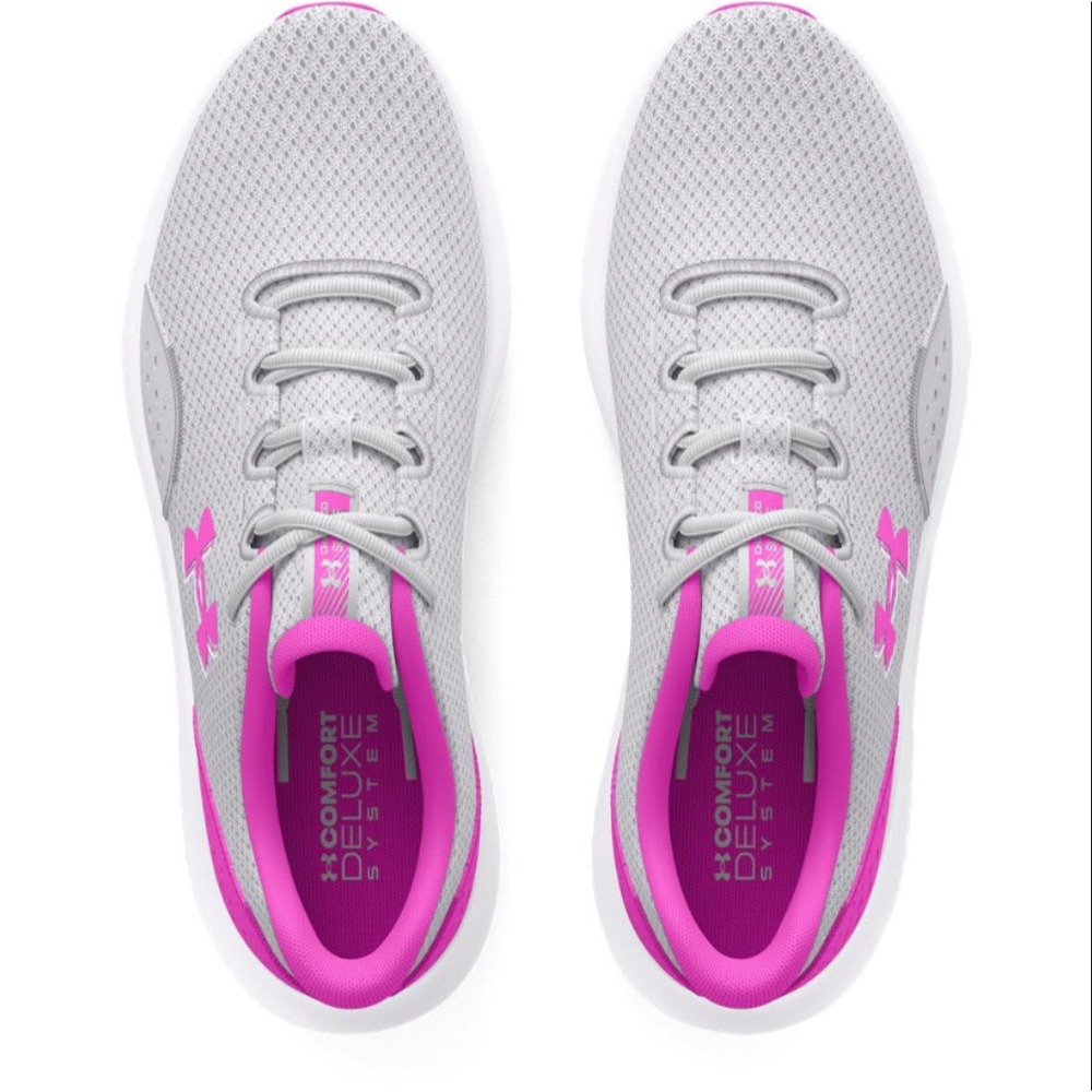 女款 UA Charged Surge 4 灰粉 透氣 休閒慢跑鞋 版型正常-細節圖4