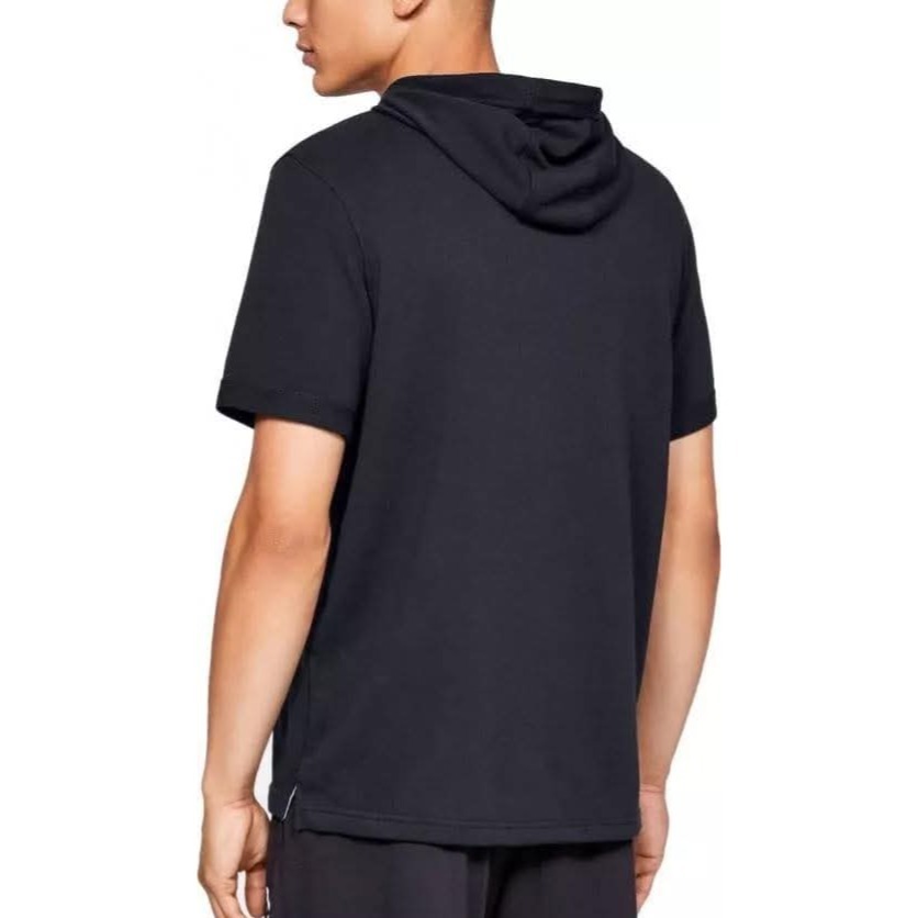 男子UA SPORTSTYLE TERRY SS HOODY 黑色 毛線圈 連帽短袖上衣 定價1680-細節圖4