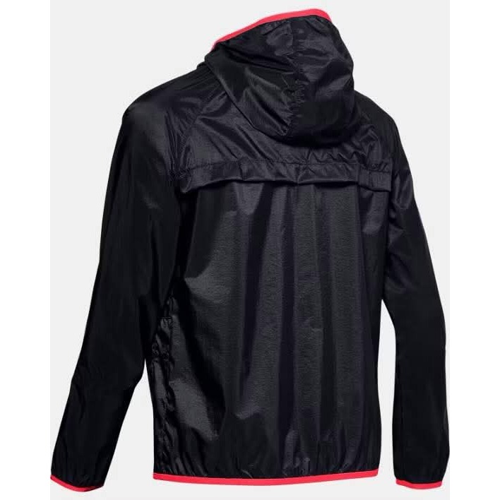 女 UA Qualifier Storm Packable 防潑水 反光 慢跑 黑紅 輕薄 連帽外套 亞版-細節圖4
