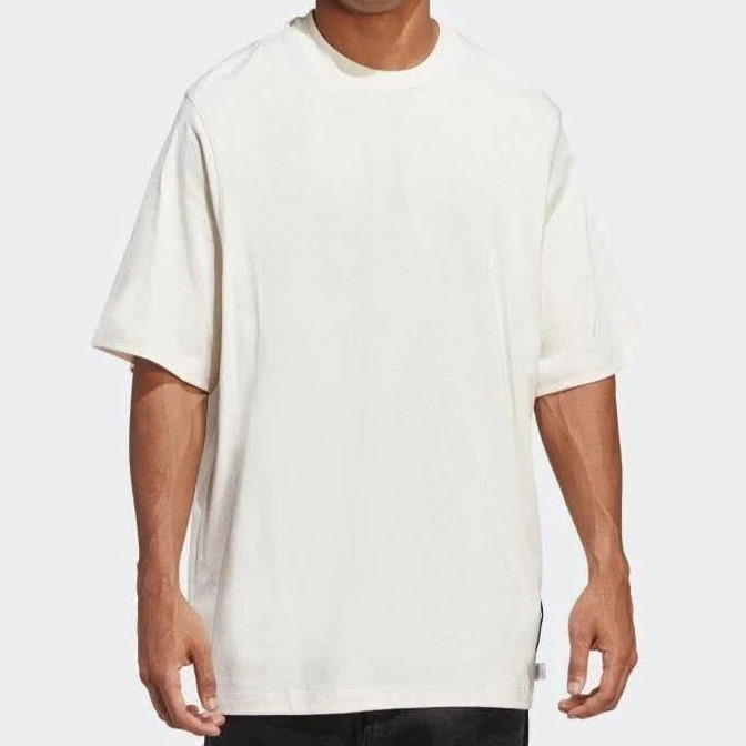 男子 Adidas Lounge 米色 中磅數 休閒 素T 短袖上衣 定價1290