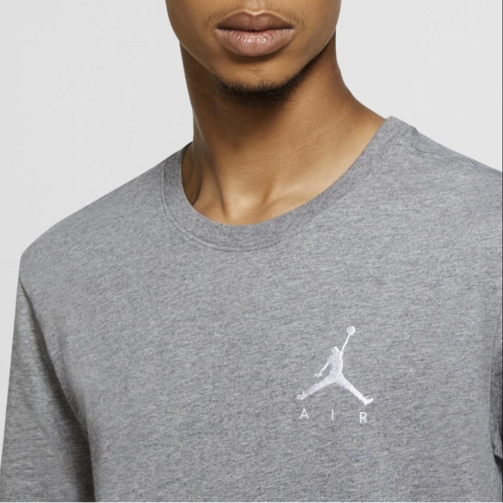 男子 Jordan Jumpman Short-Sleeve 灰色 刺繡Logo 棉質 短袖上衣