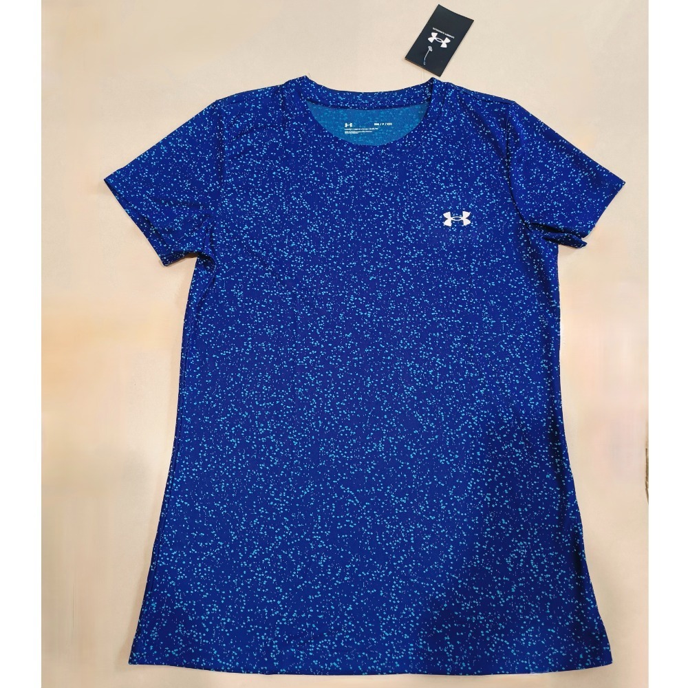 女款 UA TECH 短袖上衣 藍色 1370947-468-細節圖2