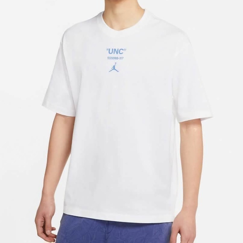 男子 Air Jordan 1 UNC Retro High OG Tee 白北卡藍 AJ1 高磅數 短袖上衣 版型寬鬆