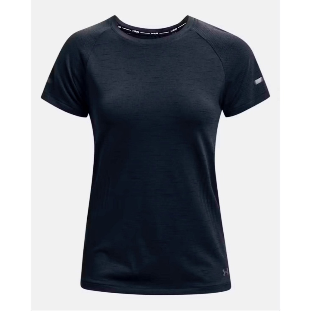 女子 UA Seamless Run Short Sleeve 黑色 吸濕排汗 彈性 反光 跑步 短袖上衣