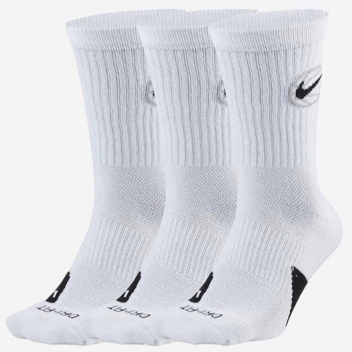 NIKE ELITE EVERYDAY CREW 白色 厚底 約到小腿肚 菁英籃球襪 三雙一組 定價650