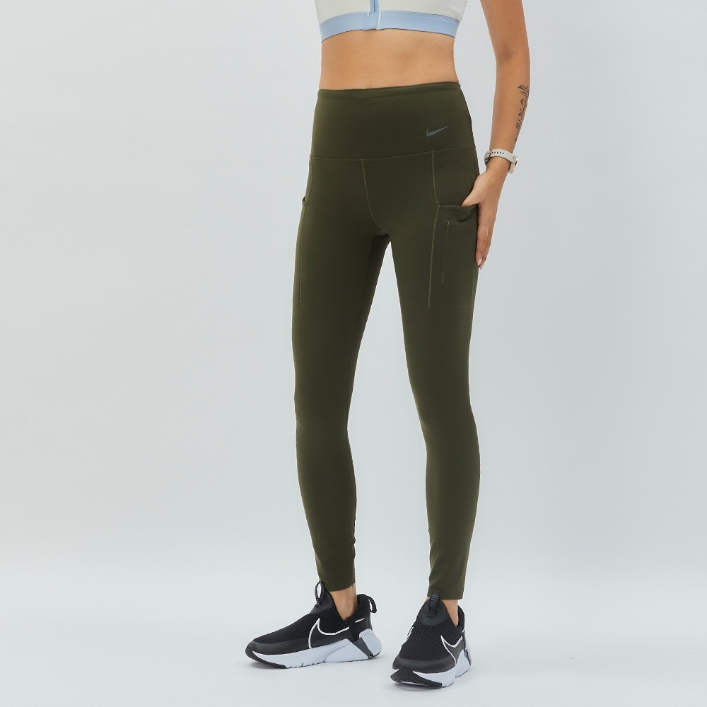 Nike DF GO HR TGHT 女 墨綠 高腰 舒適 緊身 運動 束褲