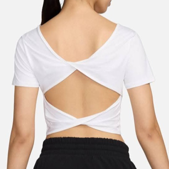 女款 Nike One Classic 短版美背短袖上衣 (FN2852-100)-細節圖2