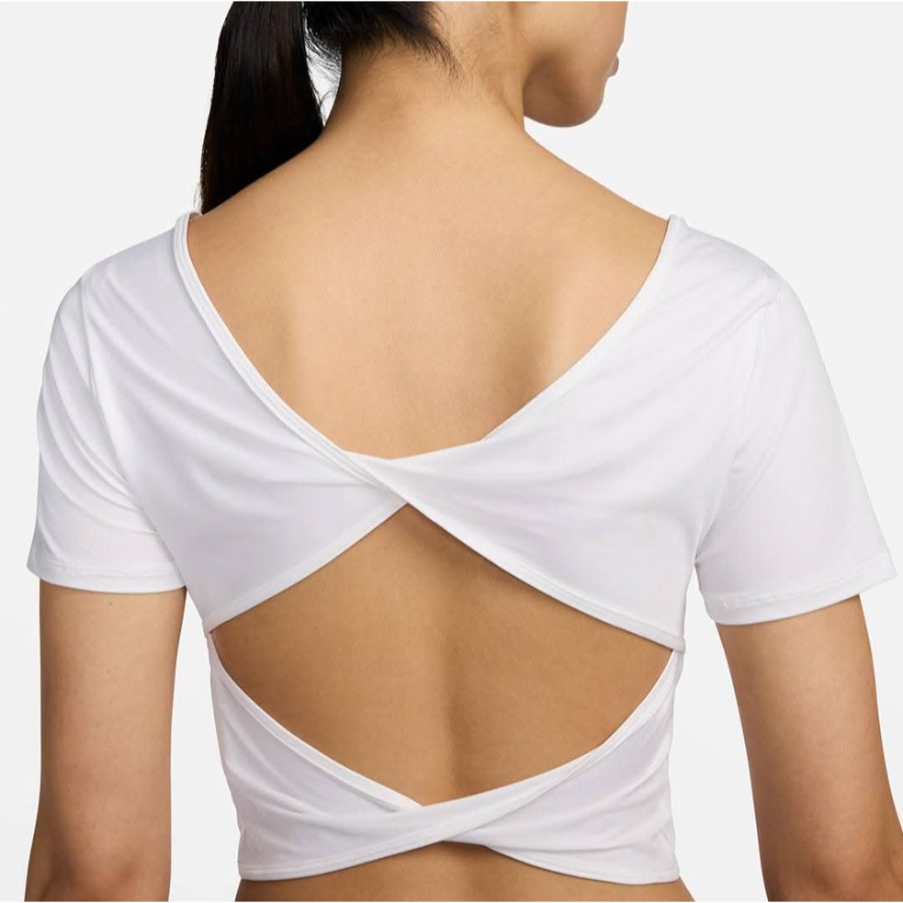 女款 Nike One Classic 短版美背短袖上衣 (FN2852-100)-細節圖3