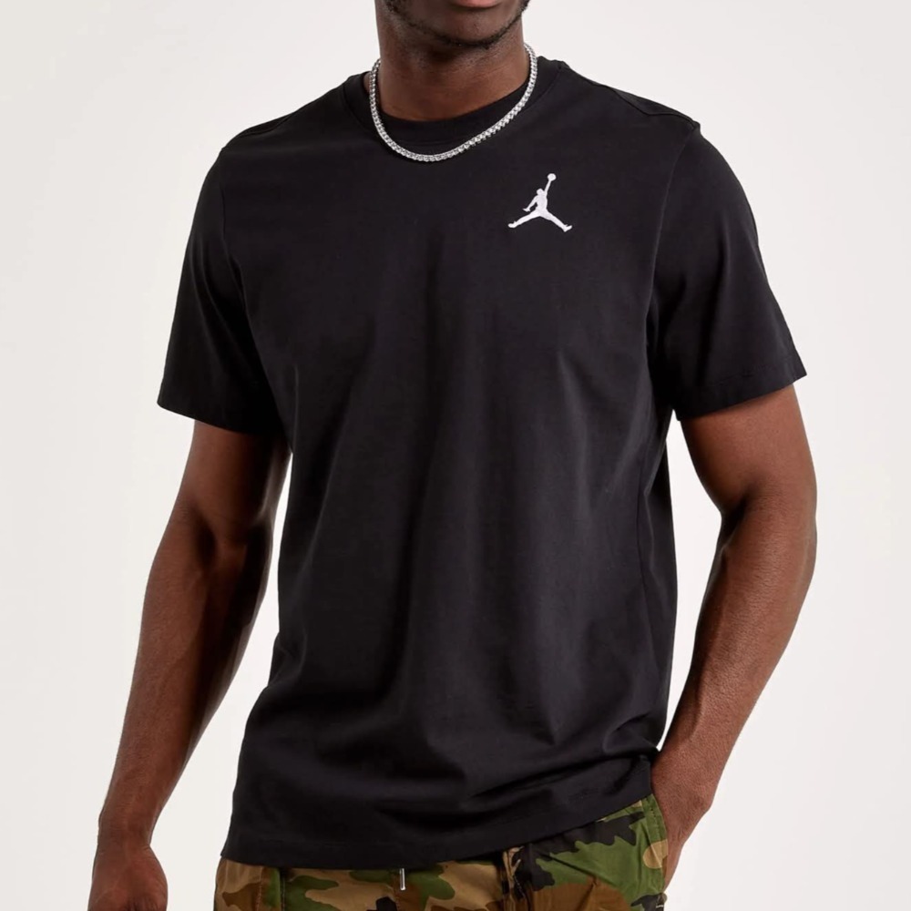 男子 Jordan Jumpman Short-Sleeve  飛人刺繡Logo 棉質 短袖上衣  黑色 定價1180