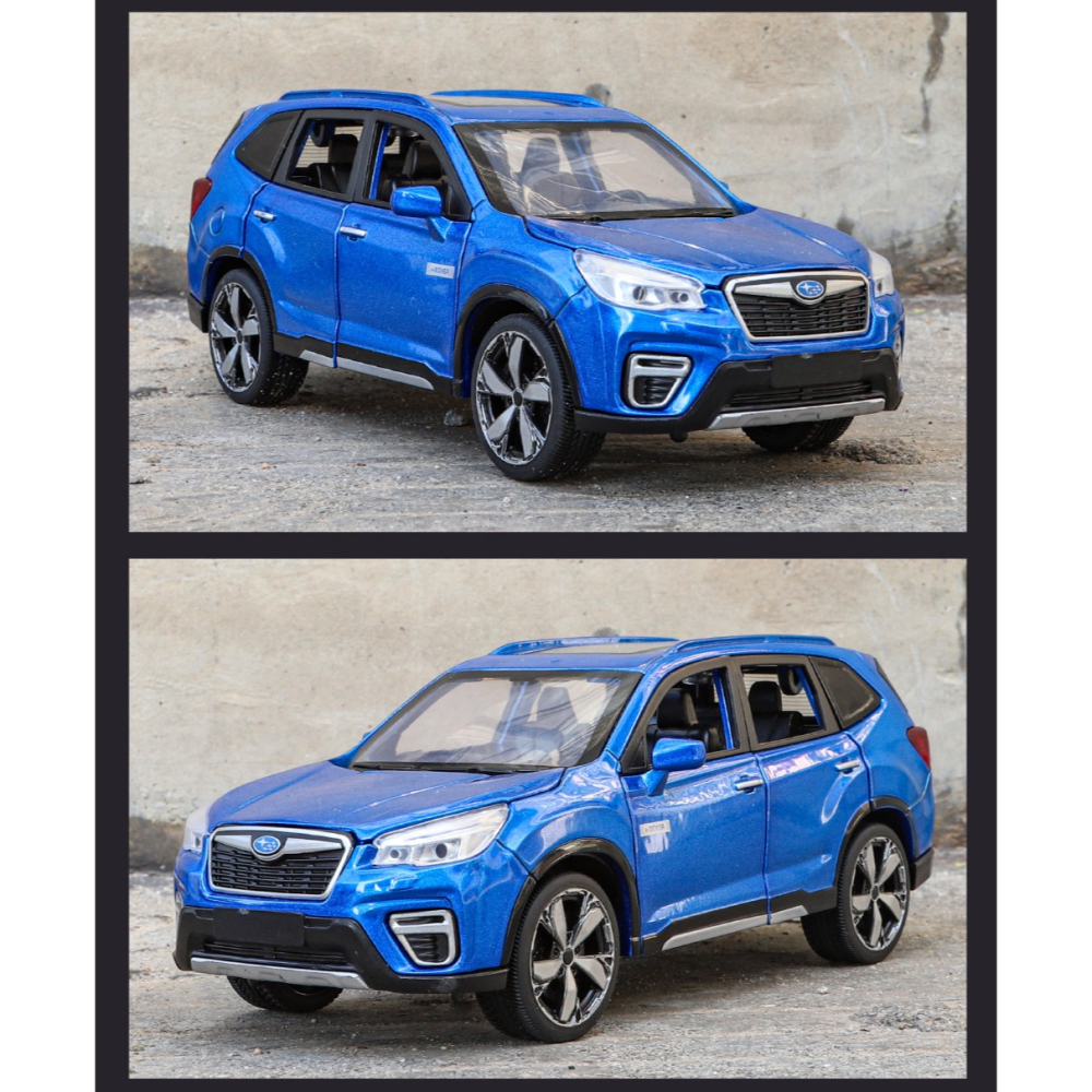 【現貨】模型車 Subaru Forester 速霸陸 森林人 聲光 迴力車 1:32 合金模型 汽車 水平對臥-細節圖11