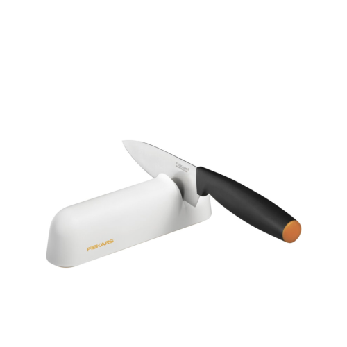 芬蘭 Fiskars 功能型 Roll-Sharp 磨刀器 白橘 配色 家用 野外露營 野炊