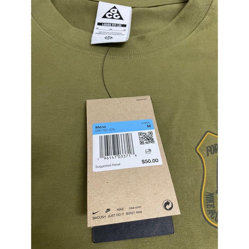 Nike ACG 全新厚版短袖 logo size XS-細節圖3