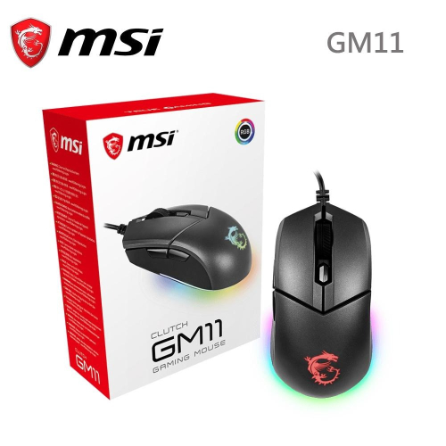 MSI 微星 Clutch GM11 電競滑鼠 光學滑鼠 對稱式滑鼠 DPI鍵 有線滑鼠