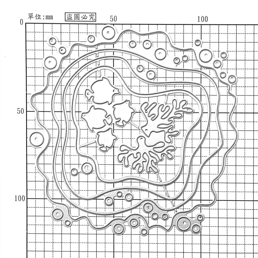 [CT993]《海洋系列立體框》卡片製作工具切割切割刀模 TBABB