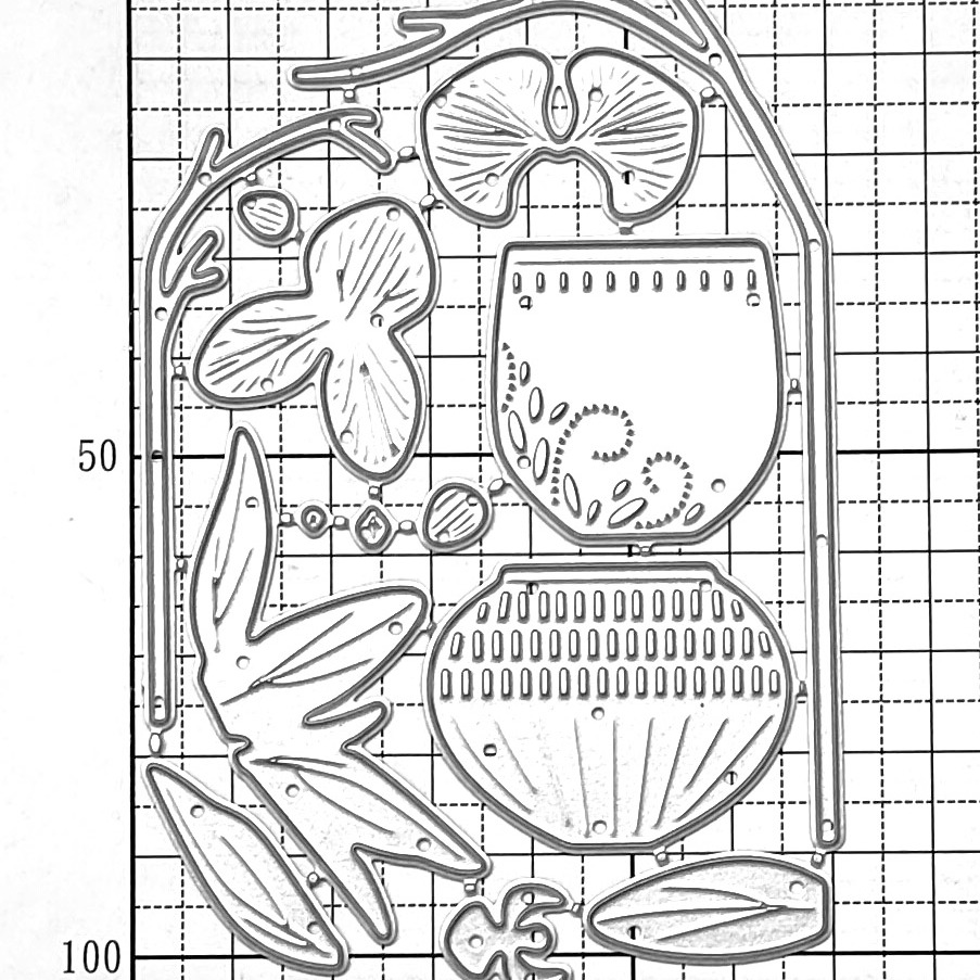 [CT986]《花朵盆栽》DIY相冊卡片製作工具切割模板切割刀模 TB0HH-細節圖6