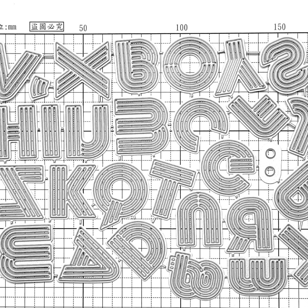 [CT980]《大寫字母 兩式》DIY相冊卡片製作工具切割模板切割刀模 TB0CB-細節圖3