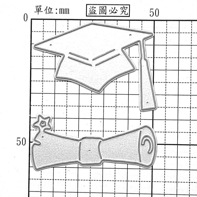 [CT979]《畢業學士帽證書》DIY相冊卡片製作工具切割模板切割刀模 TB0CG-細節圖3