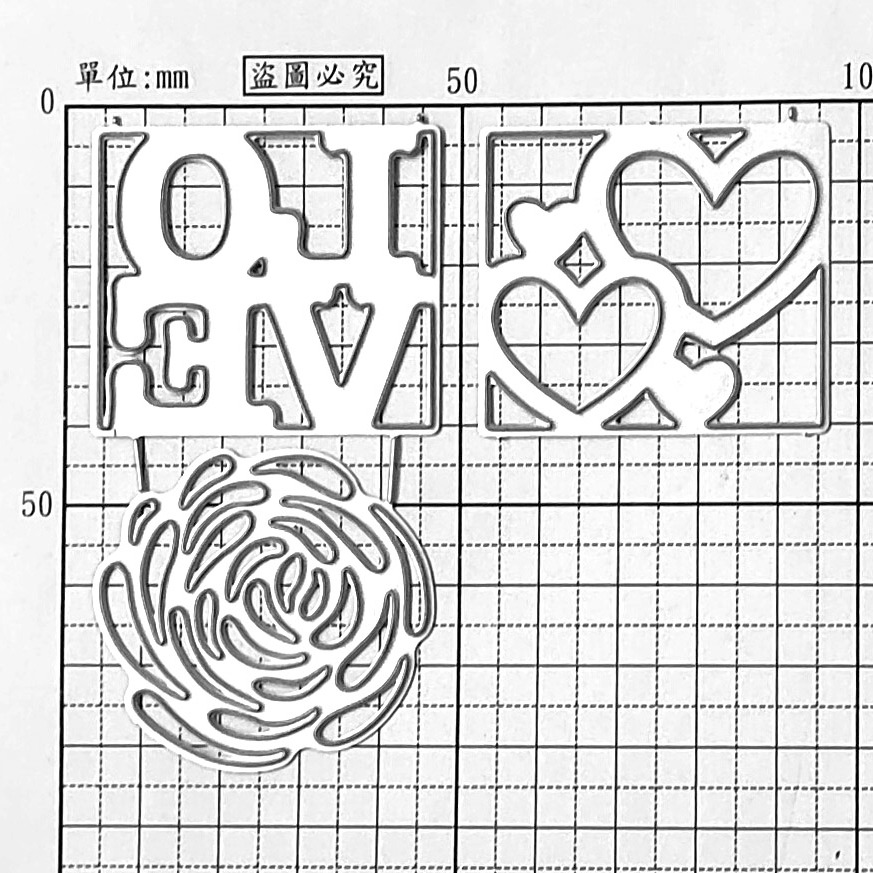 [CT969]《LOVE花》DIY相冊卡片製作工具切割模板切割刀模 TB0CB-細節圖3