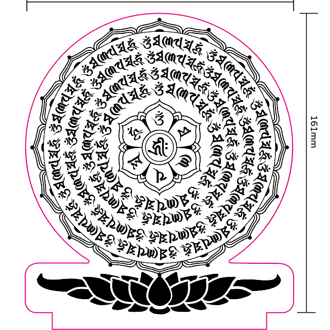 🔮 大LED夜燈 🔮六字箴言.六字大明咒 加持後放神壇桌 LS00214-細節圖3