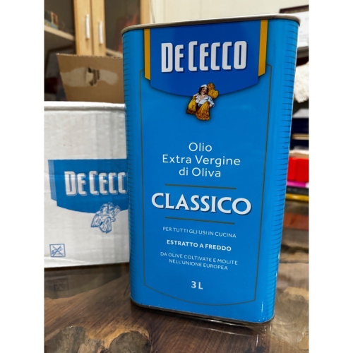 【老街烘焙坊】義大利 DE CECCO 得科特級初榨橄欖油 3L (藍標)