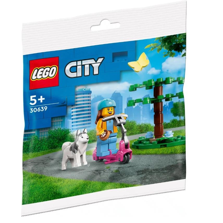 【磚星球】樂高 LEGO 30639 城市 滑板車女孩與哈士奇 Dog Park and Scooter-細節圖2