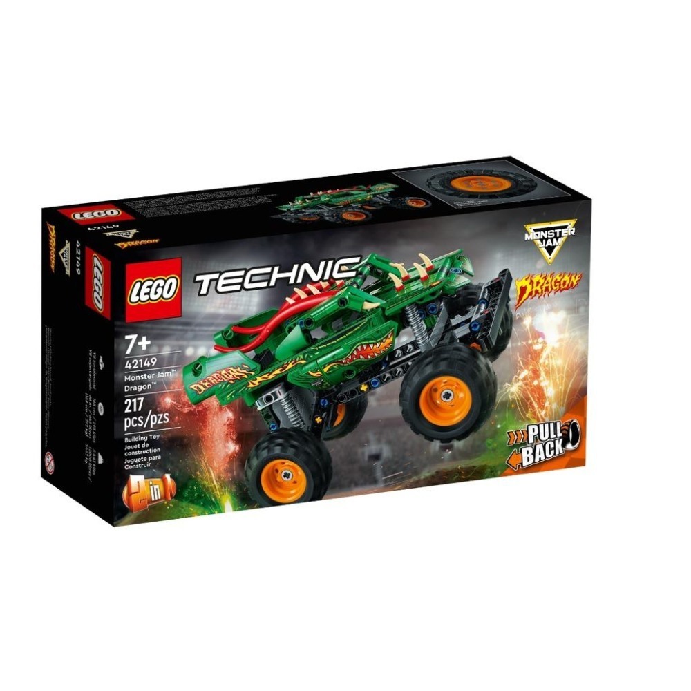 【磚星球】樂高 LEGO 42149 動力科技 迴力卡車 Dragon™ Monster Jam™ Dragon™-細節圖2