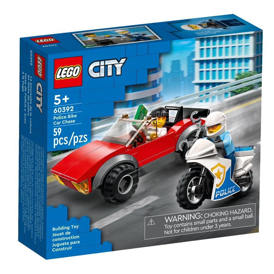 【磚星球】樂高 LEGO 60392 城市系列 警察摩托車飛車追逐 Police Bike Car Chase-細節圖2