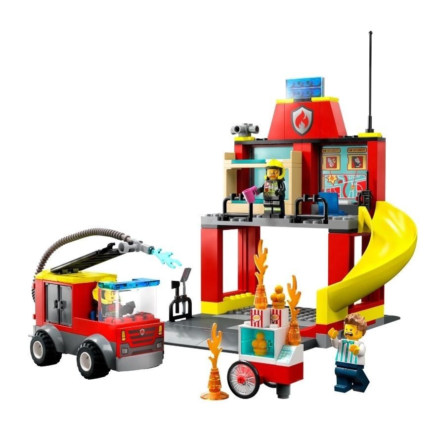 【磚星球】樂高 LEGO 60375 城市系列 消防局和消防車 Fire Station and Fire Truck-細節圖3