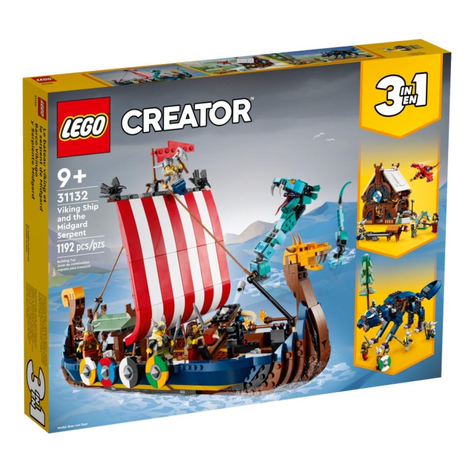 【磚星球】樂高 LEGO 31132 創意三合一系列 維京海盜船塵世巨蟒 Viking Ship & Serpent-細節圖2