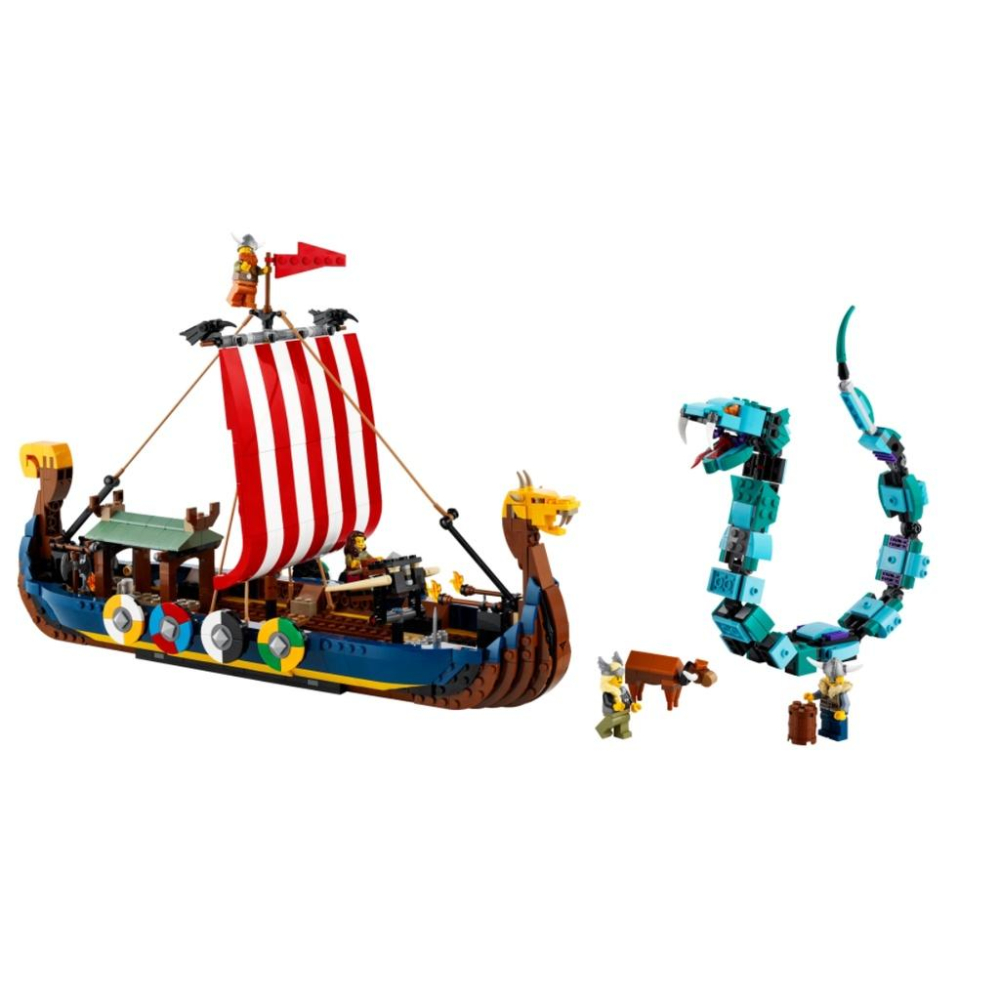 【磚星球】樂高 LEGO 31132 創意三合一系列 維京海盜船塵世巨蟒 Viking Ship & Serpent-細節圖3