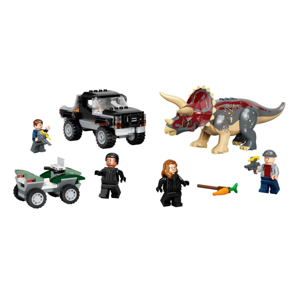 【磚星球】樂高 LEGO 76950 侏羅紀世界系列 三角龍皮卡車突擊 Triceratops Truck Ambush-細節圖3