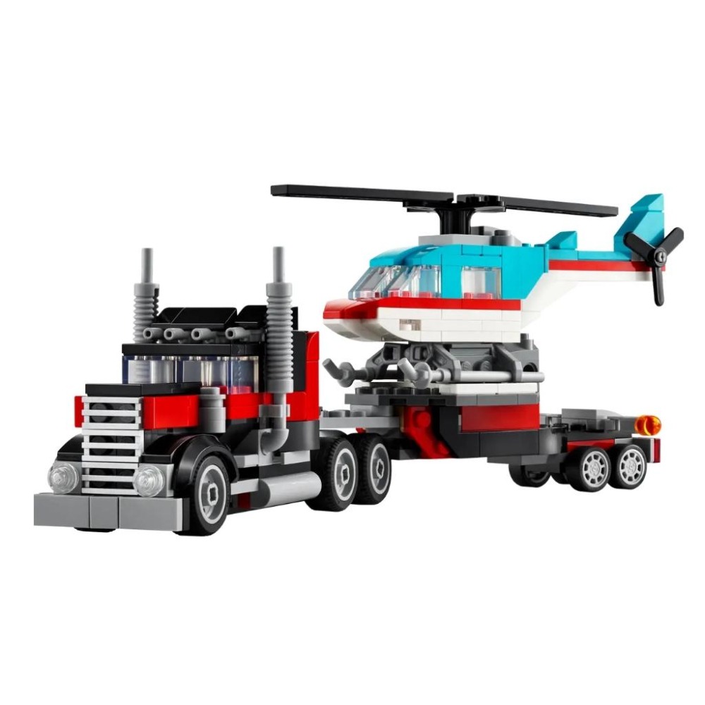 【磚星球】樂高 LEGO 31146 創意三合一系列 平板卡車和直升機 Truck with Helicopter-細節圖5