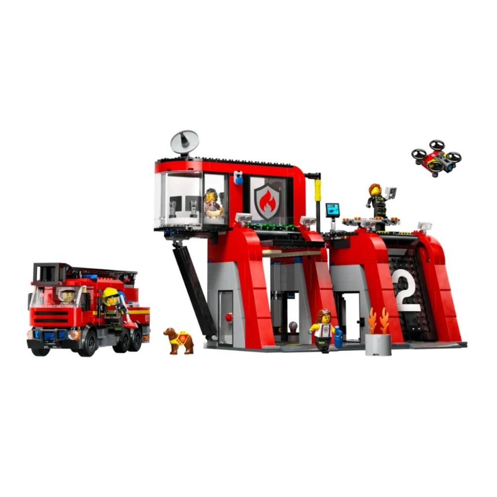 【磚星球】樂高 LEGO 60414 城市系列 消防局和消防車 Fire Station with Fire Truck-細節圖3