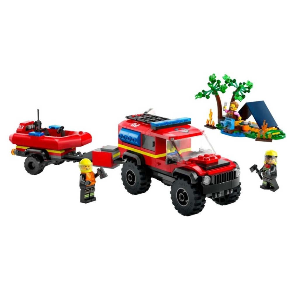 【磚星球】樂高 LEGO 60412 城市系列 四輪驅動消防車和救援艇 4x4 Truck with Boat-細節圖3