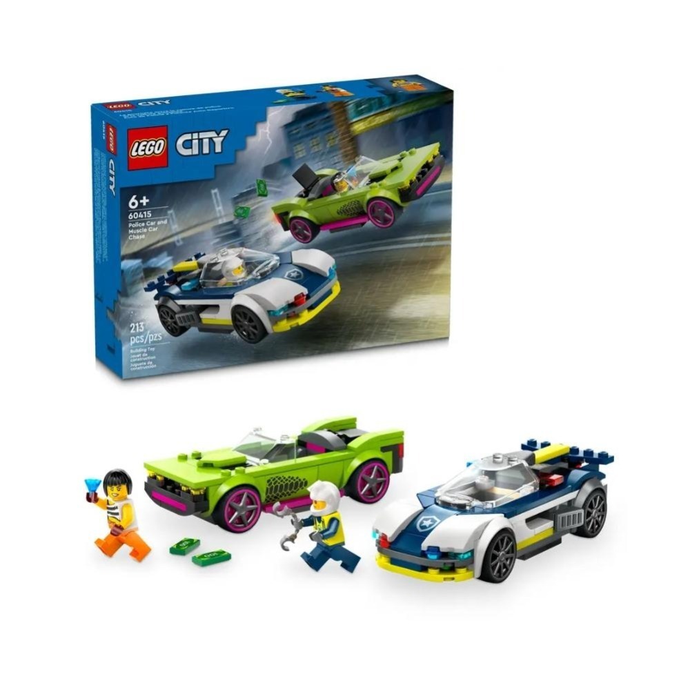 【磚星球】樂高 LEGO 60415 城市系列 警車和肌肉車追逐戰 Police Car& Car Chase-細節圖2