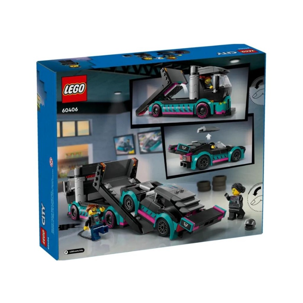 【磚星球】樂高 LEGO 60406 城市系列 賽車和汽車運輸車 Race Car & Carrier Truck-細節圖4