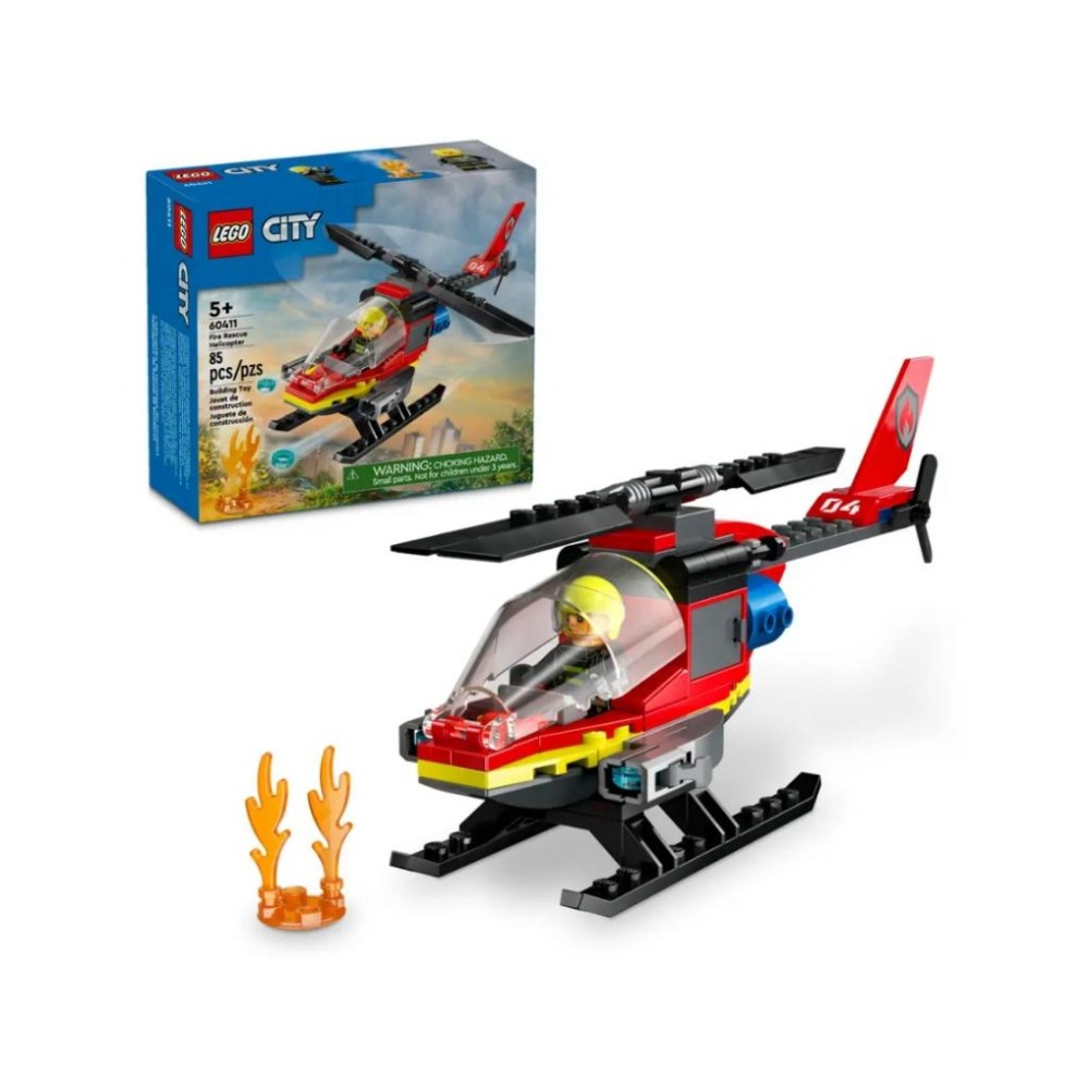 【磚星球】樂高 LEGO 60411 城市系列 消防救援直升機 Fire Rescue Helicopter-細節圖2