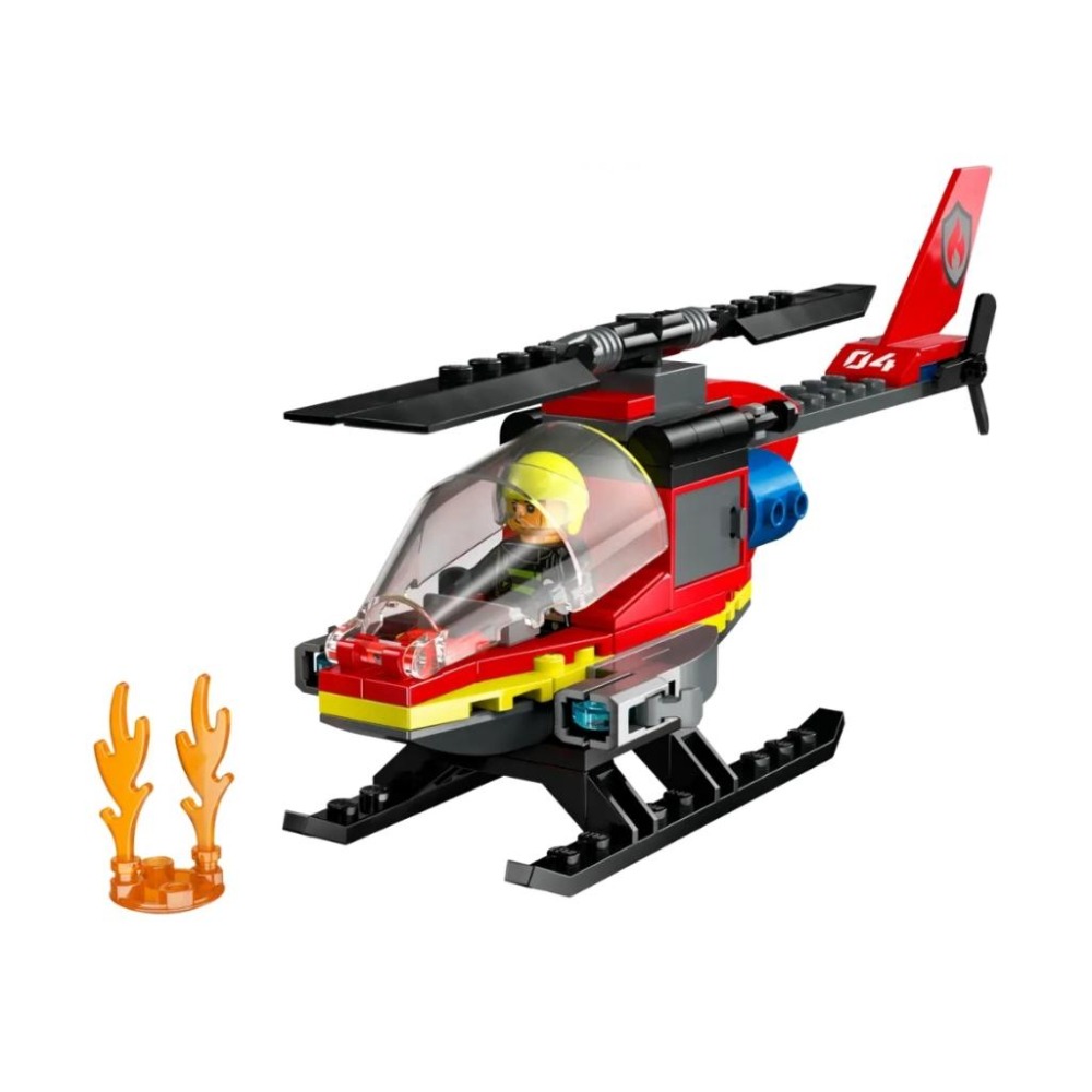 【磚星球】樂高 LEGO 60411 城市系列 消防救援直升機 Fire Rescue Helicopter-細節圖3