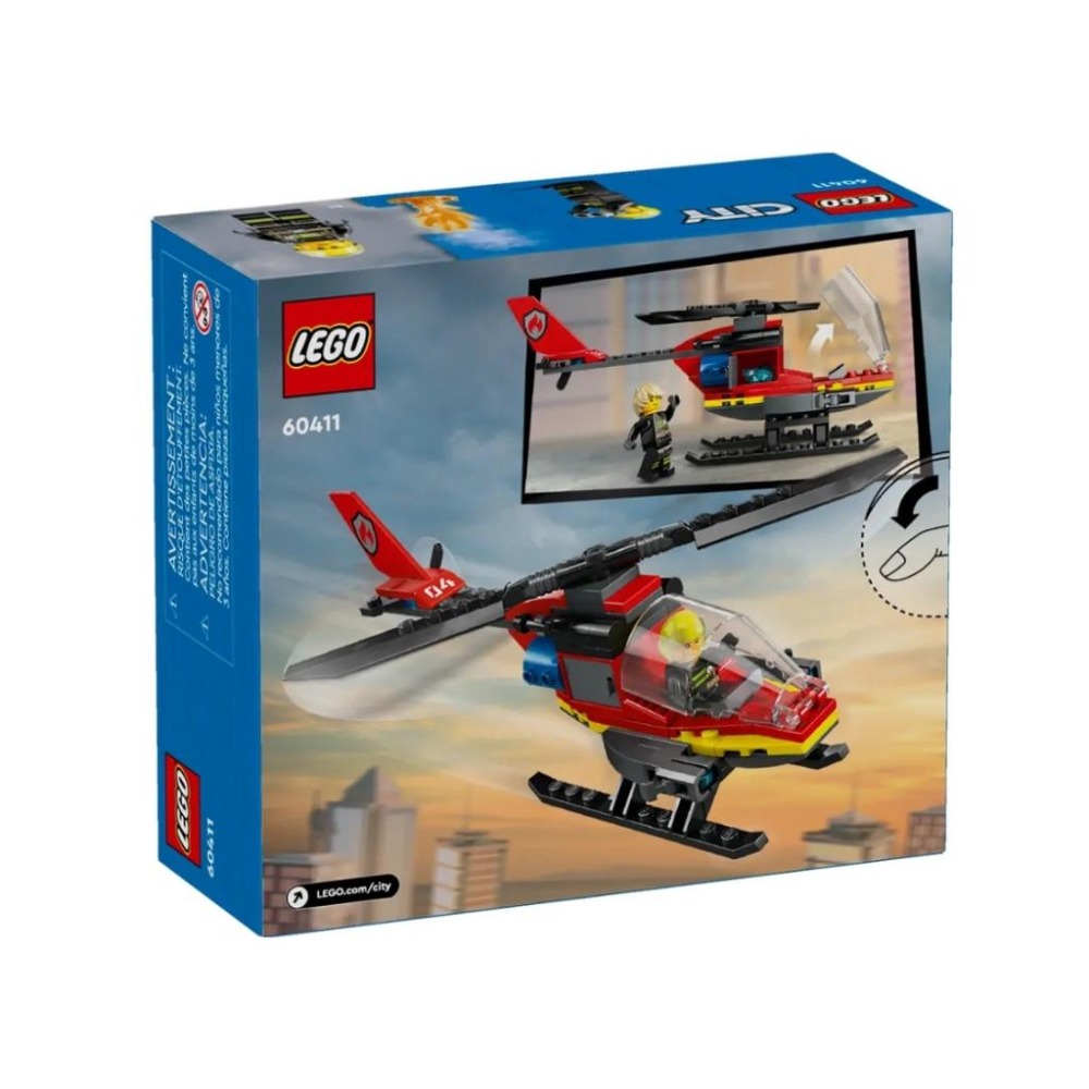【磚星球】樂高 LEGO 60411 城市系列 消防救援直升機 Fire Rescue Helicopter-細節圖4